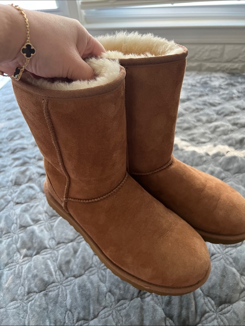 UGG Classic Chestnut Suede Tall Shearling Boots
